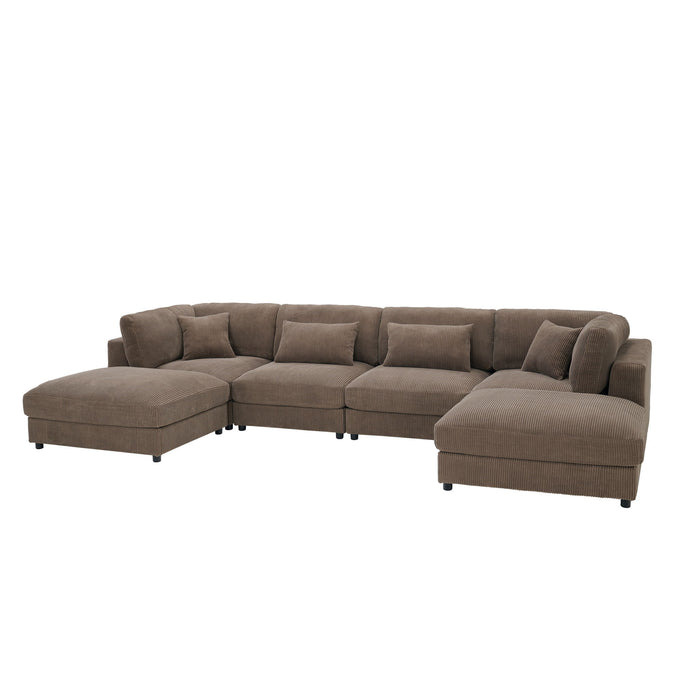 Upholstered Modular Sectional & Custom Configuration And Toss Pillows