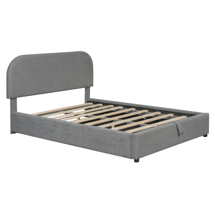 Upholstered Platform Bed With Hydraulic Storage System