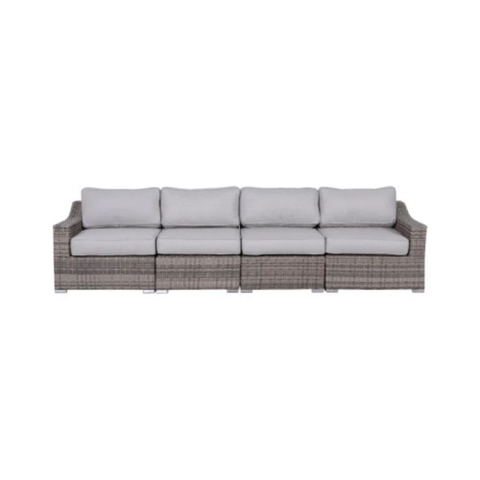 Contemporary Outdoor Rattan Wicker Sectional Seating Group With Cushions
