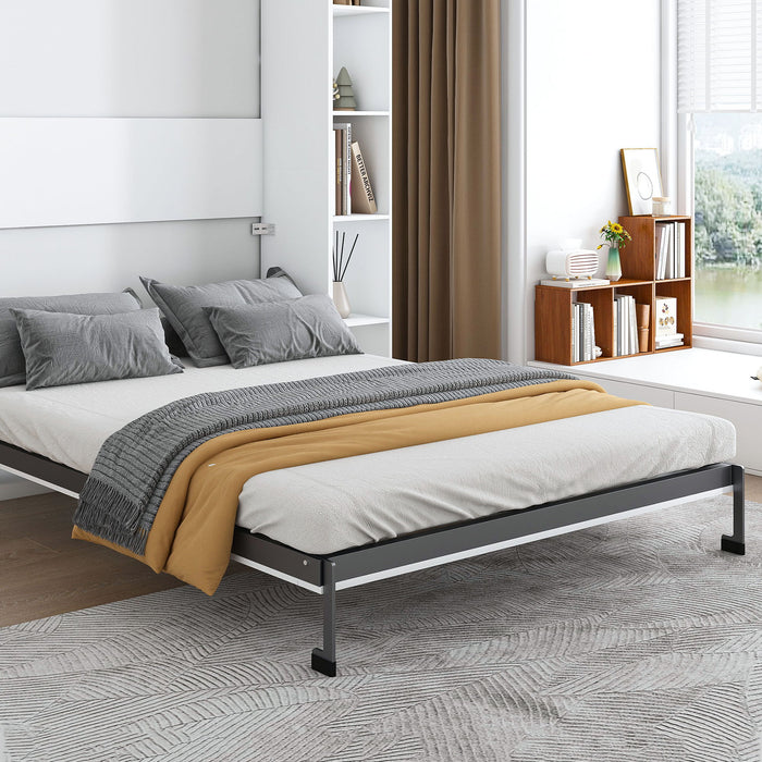 Queen Murphy Bed With Storage Cabinet - White