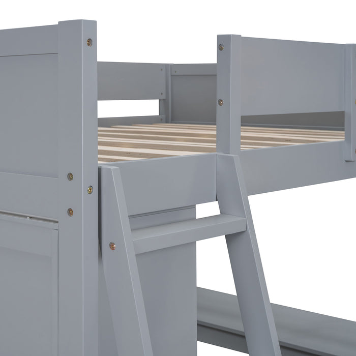 Modern Loft Bed With Desk And Shelves