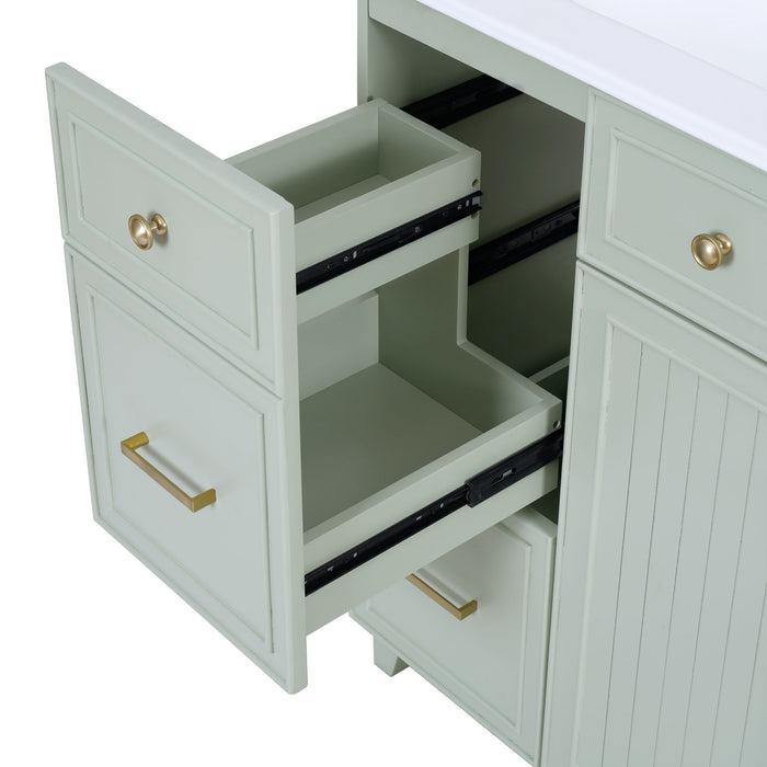 Bathroom Vanity With Sink, Soft Close Doors, Adjustable Shelves