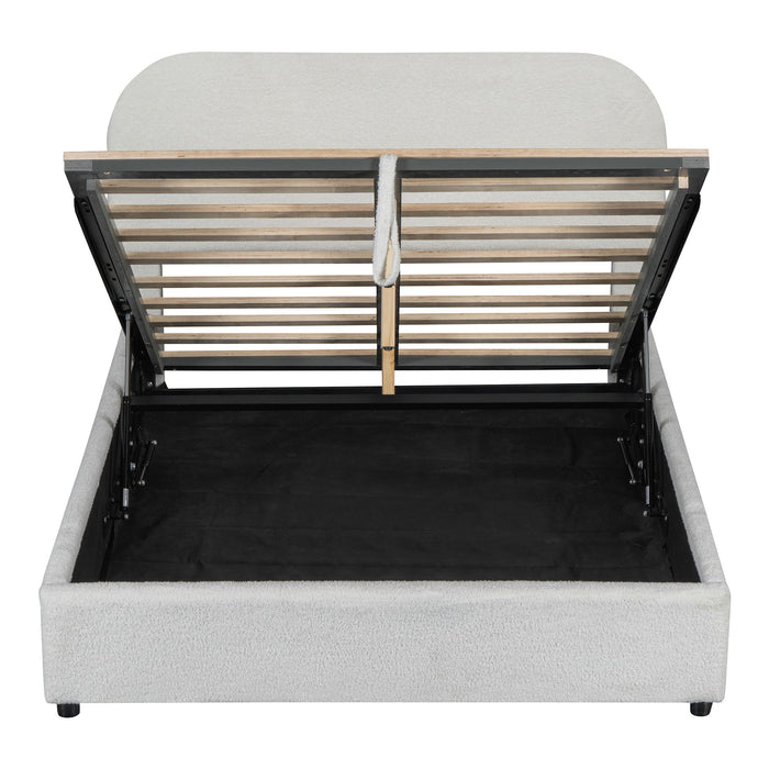 Upholstered Platform Bed With Hydraulic Storage System