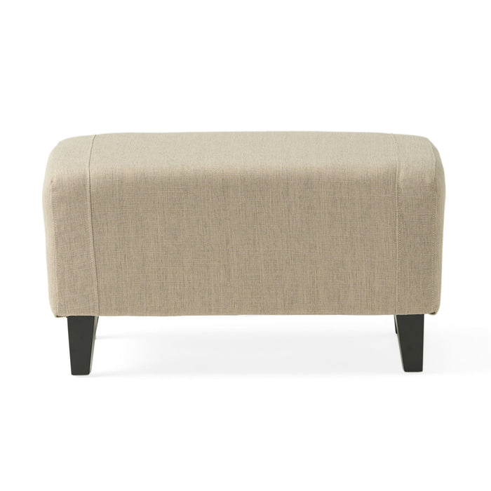 Elegant Upholstered Armchair With Ottoman Set - Beige
