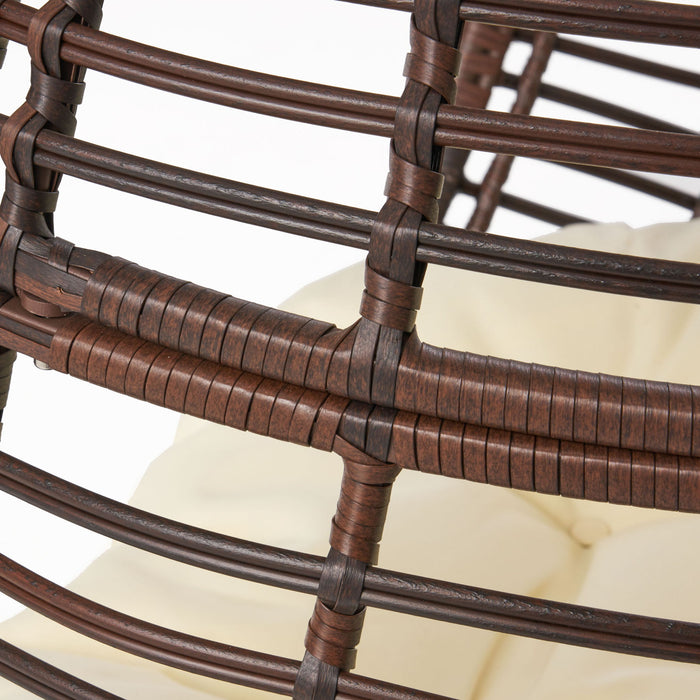 Cutter Teardrop Patio Chair With Water Resistant Cushion - Multi / Brown / Beige