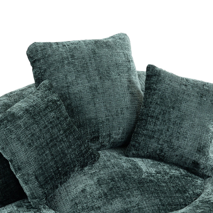 Lazy Sofa High Back Bean Bag Chair Couch With 3 Pillows