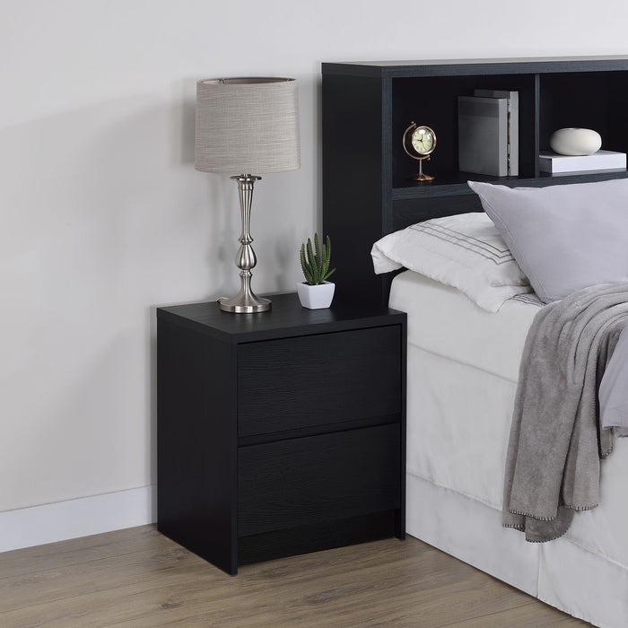Transitional Nightstand With Dual USB Charging And Motion Sensor Light