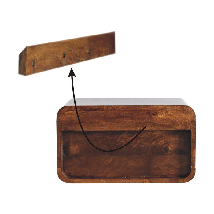 Curved Upper Slot Floating Nightstand