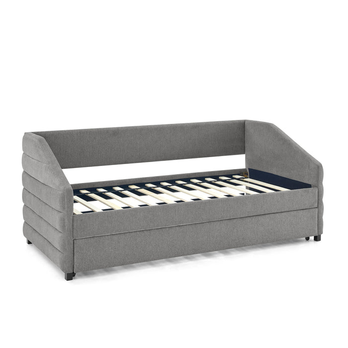 Elegant Daybed With Trundle Upholstered Tufted Sofa Bed