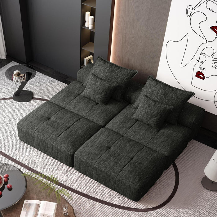 Modern Oversized Diy Combination Modular Sectional Sofa With Pillows