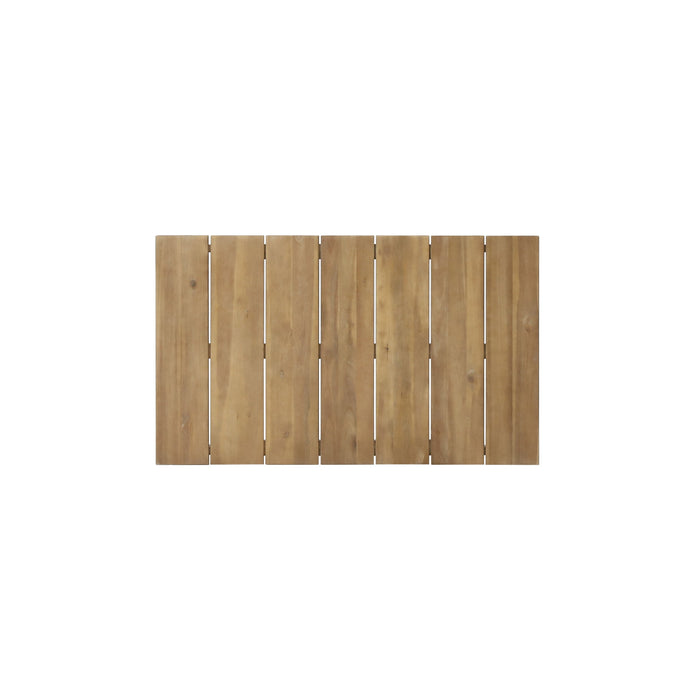 Outdoor Coffee Table With Slat Panel Top - Light Brown