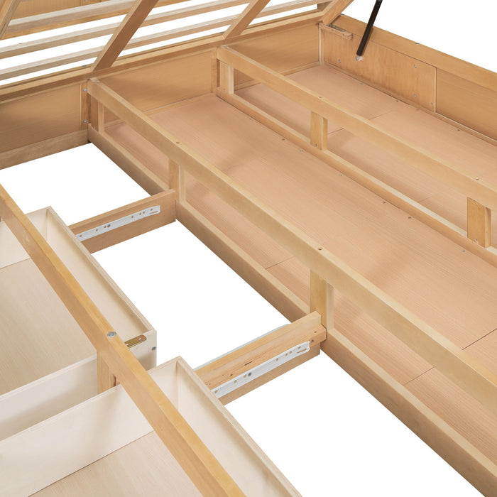 Platform Bed With Underneath Storage And 2 Drawers