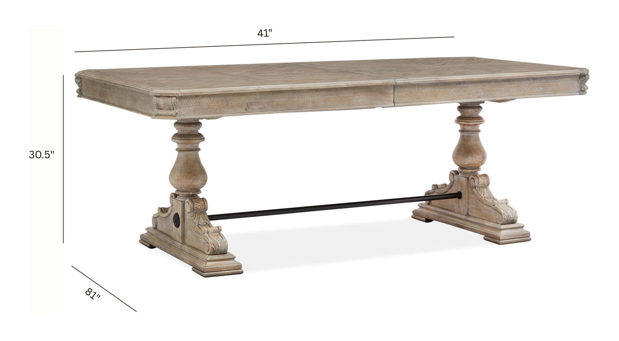 Marisol - Extendable Trestle Dining Table Set