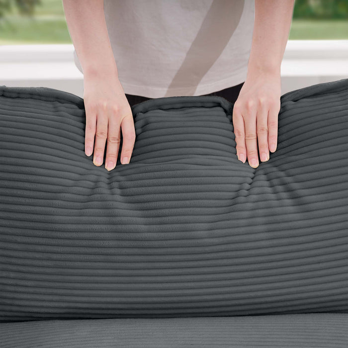 Elegant Corduroy Oversized Sectional Sofa Set With Deep Seats And Flexible Layout