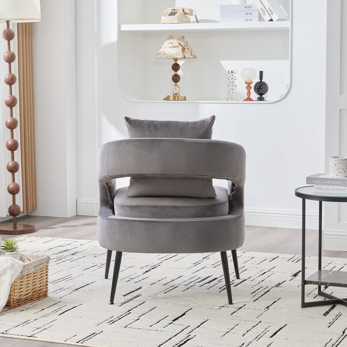 Open Back Accent Chair, Round Sofa Lounge Armchair