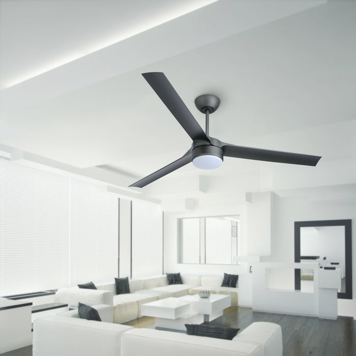 Intergrated LED Ceiling Fan Lighting With Dark Wood Abs Blade, Remote Control