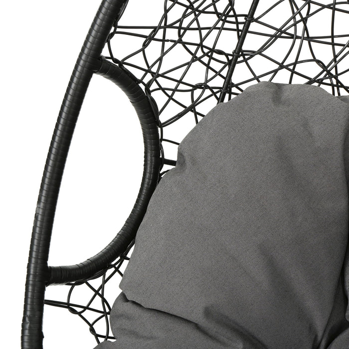 Kylie - Boho Style Hanging Basket Chair Rattan With Water Resistant Cushions