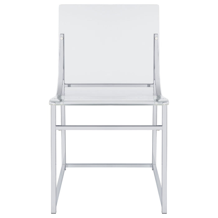 Adino Acrylic Dining Side Chair Chrome (Set of 2)