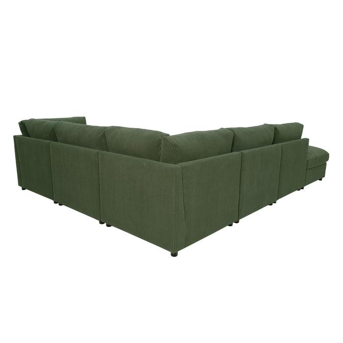 Reversible Modular Sectional & Custom Configuration And Premium Upholstery - Dark Green