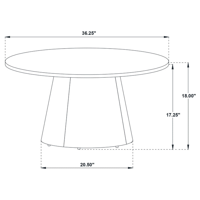 Franklin 36-inch Round Pedestal Coffee Table Dark Brown