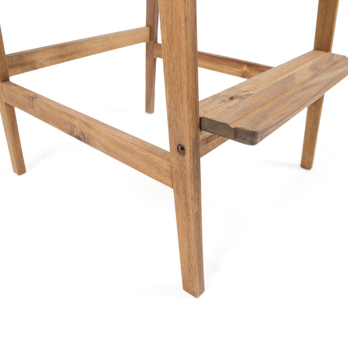 Outdoor Acacia Wood Adirondack Barstools (Set of 2)