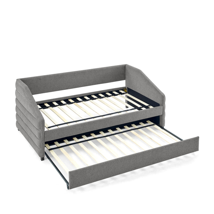 Elegant Daybed With Trundle Upholstered Tufted Sofa Bed