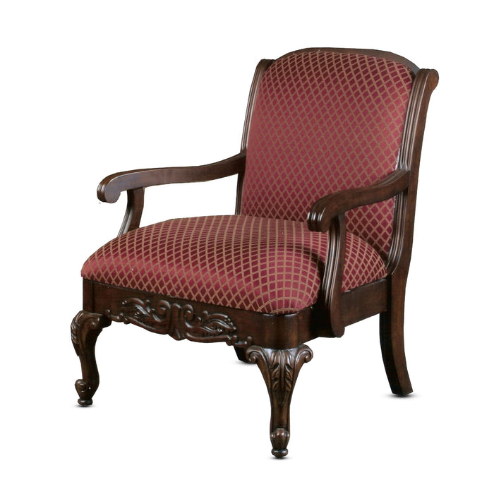Santiago - Magenta Arm Chair In Jacquard Fabric - Red