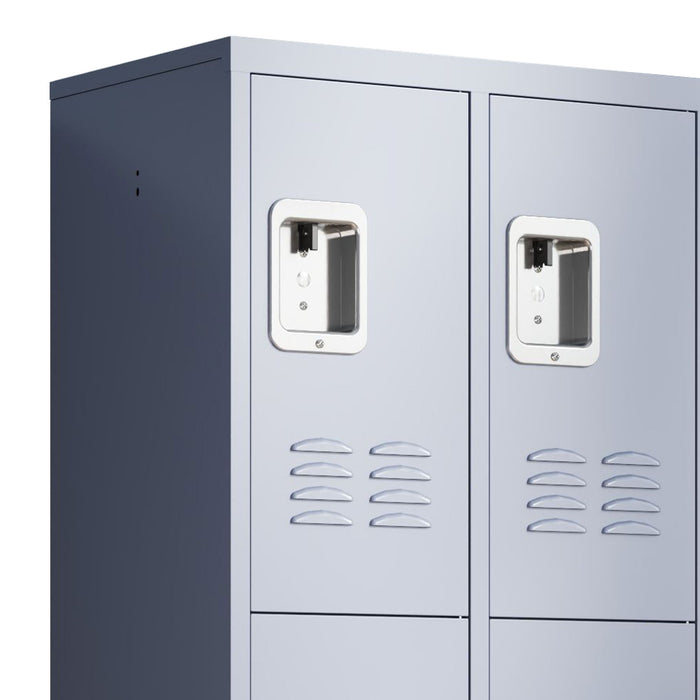 9 Door Lockers With Lock For Storage In Office, School, Gym, And Bedroom - Gray