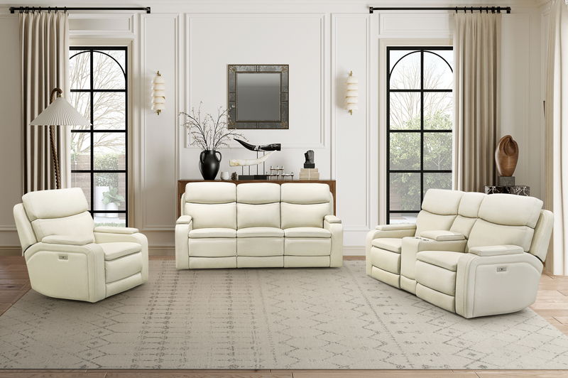Gunner - Power Console Loveseat Recliner With Power And Power Headrest - Almond