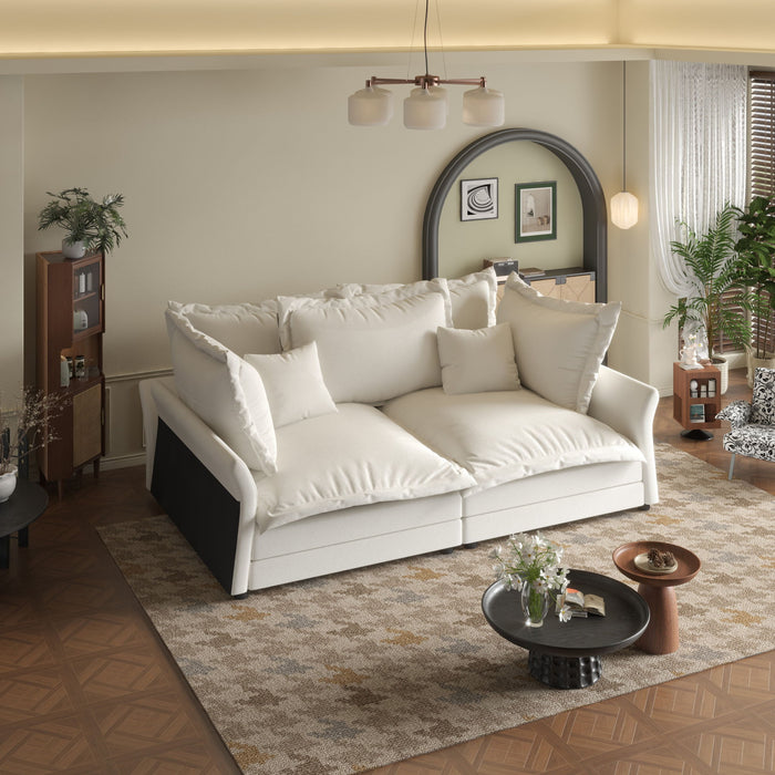 Modern Comfy Upholstered Sofa Cloud Couch, Deep Seat Couches With Multiple Large Soft Pillows