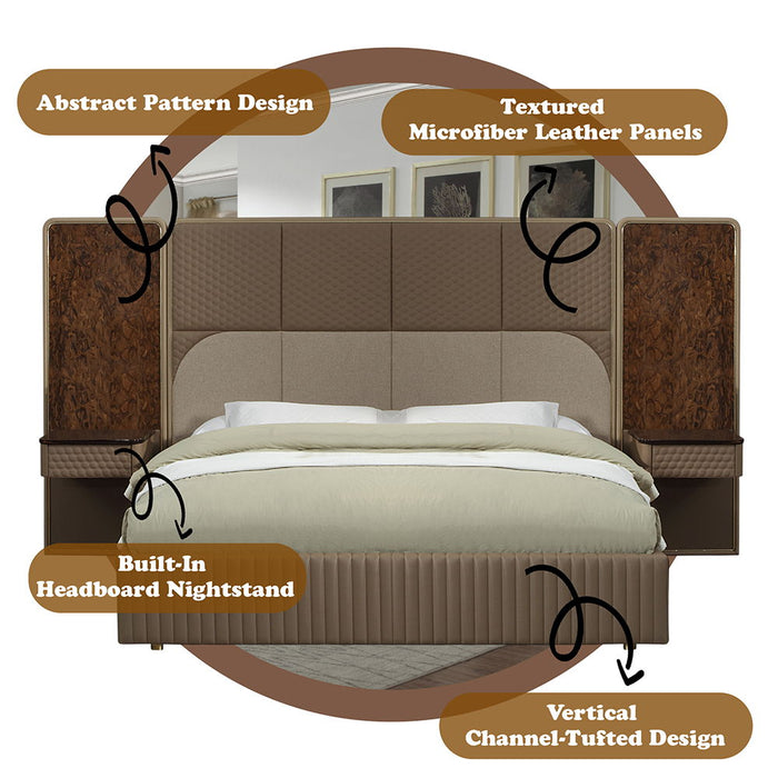 Marcelino - Nightstand With Wall Pier (EK) - Cherry Oak
