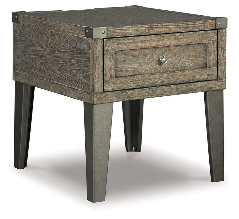 Chazney - Rectangular End Table - Rustic Brown