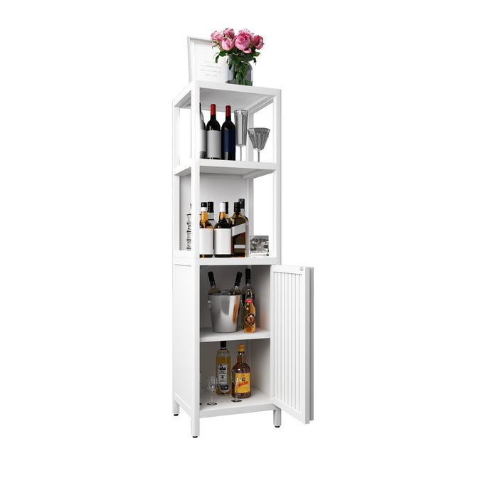 Storage Cabinet With Tall Linen Tower, Multifunctional For Bathroom