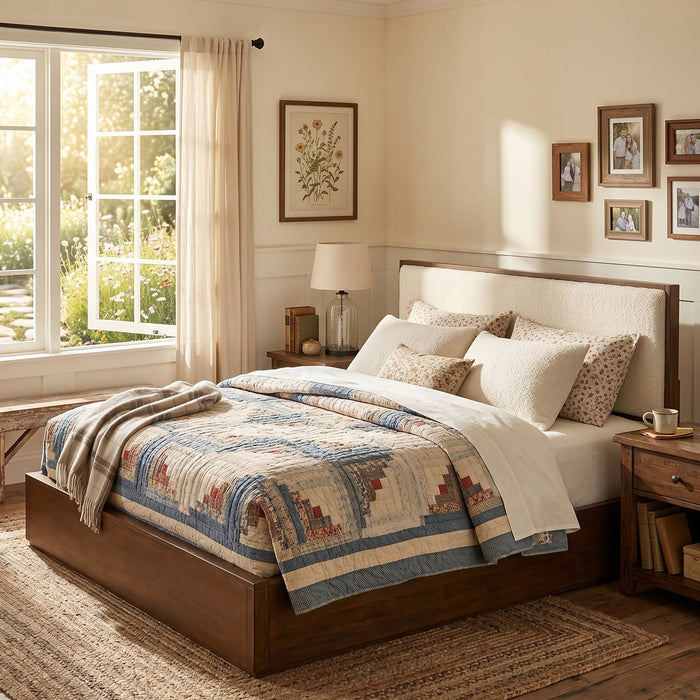 Bed With Upholstered Headboard