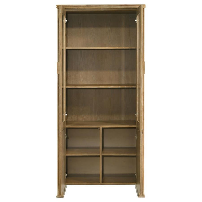 Adina - Tall Display Cabinet - Distressed Light Brown