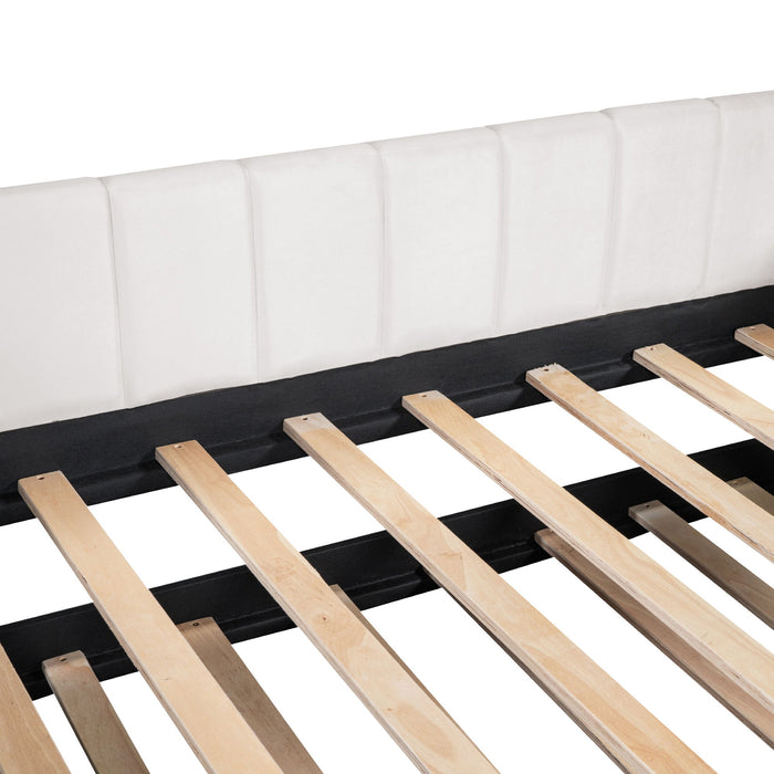 Upholstered Daybed With Ergonomic Design Backrest