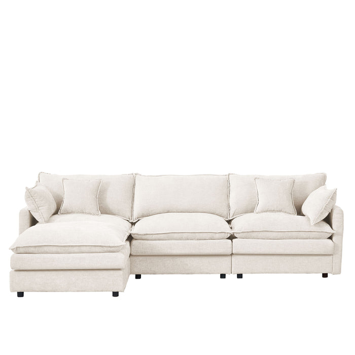 Contemporary Modular Sectional Sofa Set With Movable Ottoman