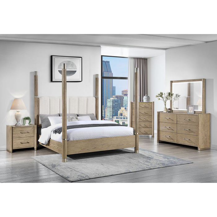 Sarai - 5 Pieces Bedroom Set With Upholstered Headboard
