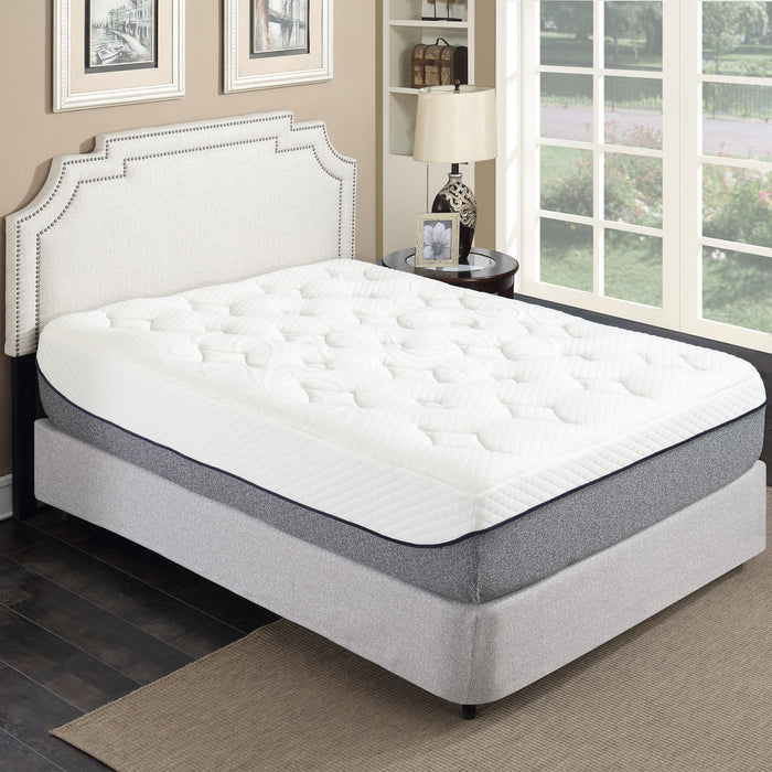 Ultra Plush 13" Gel Memory Foam Mattress For King Size Bed With Double Layered Jacquard Cover - Gray / White