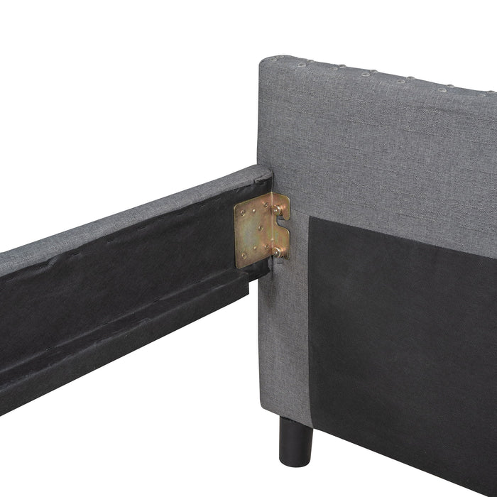 Upholstered Daybed With Two Drawers, Wood Slat Support