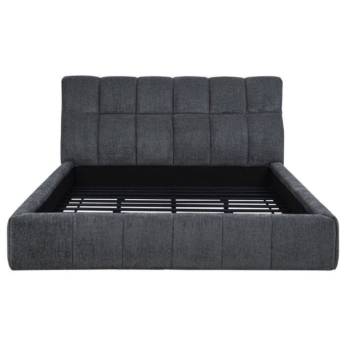 Nollet 48-inch Upholstered California King Platform Bed Grey