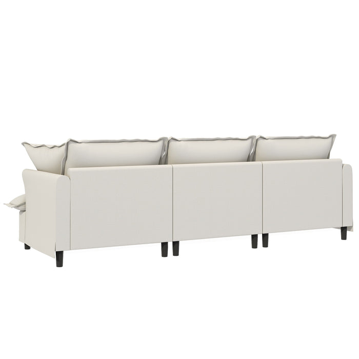 3 Seat Sofa Module For Modular Sectional Wide Seat Cloud Couch With Throw Pillows Upholstered