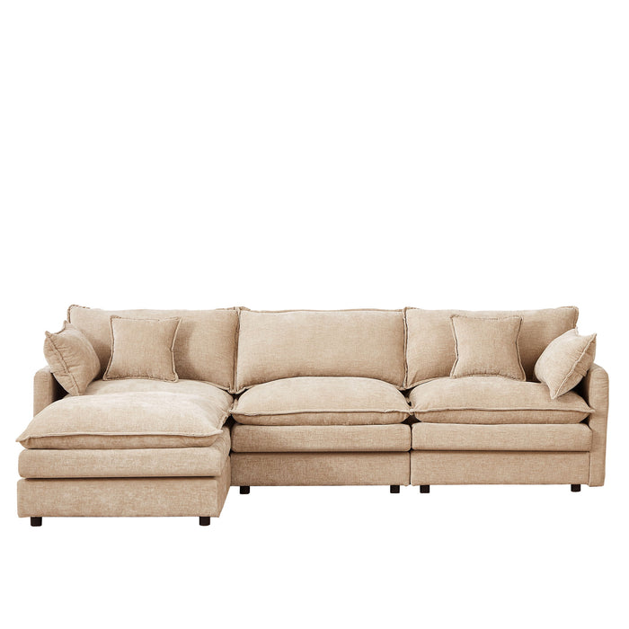 Contemporary Modular Sectional Sofa Set With Movable Ottoman
