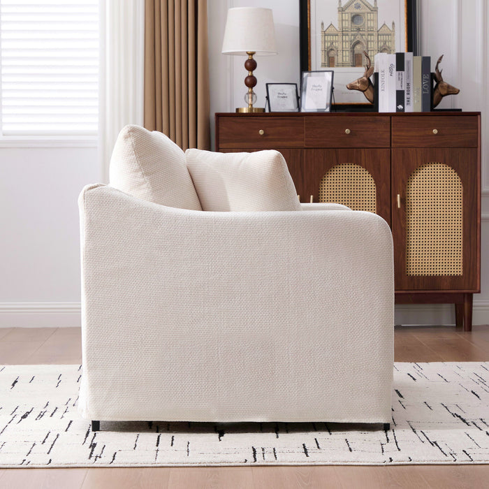 Accent Chair With 2 Bolster Pillows
