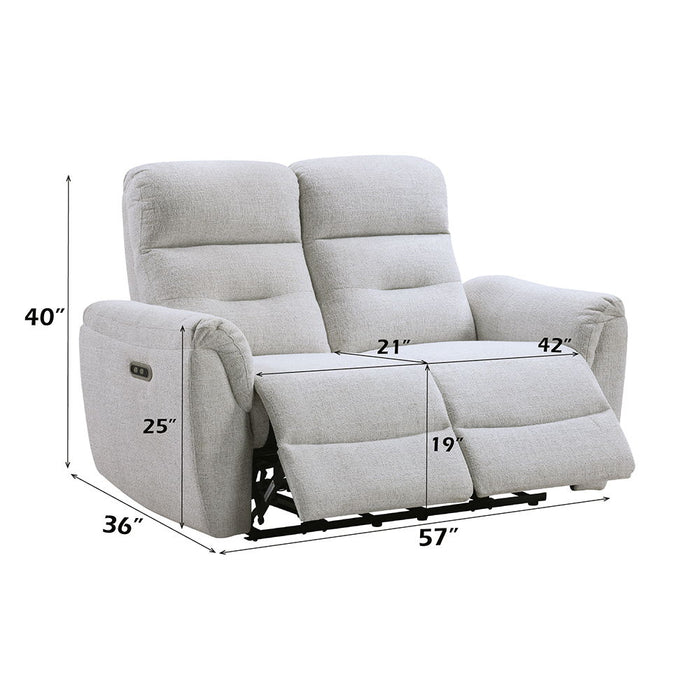 Eastre - Power Motion Loveseat With USB Port - Beige Chenille