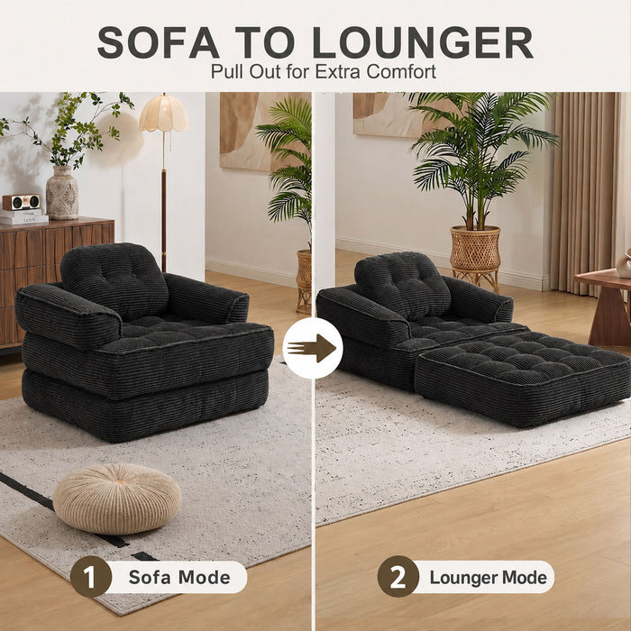 Convertible 2 In 1 Armrest Sofa For Bedroom