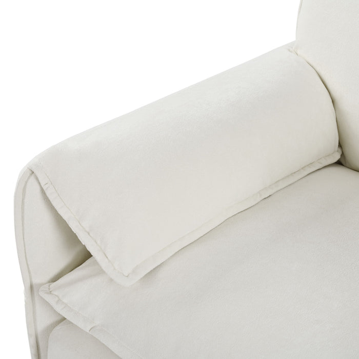 Modern Chenille Oversized Deep Seat Luxury 2 Piece Sofa Set With 4 Pillows