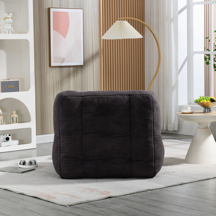 Modern Indoor Fluffy Bean Bag Chair With Memory Foam And Ottoman, Super Soft