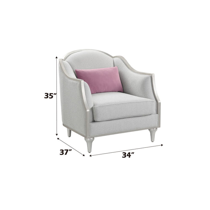 Kasa - Chair With Pillow - Beige Linen & Champagne