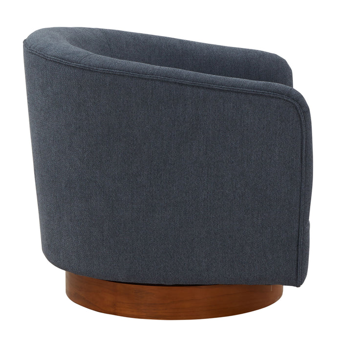 Miramar - Swivel Barrel Chair With Wooden Base